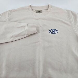 Topten Join Hyuk Sweatshirt Crewneck Cream Beige Leave No Trace Graphic (20x26)